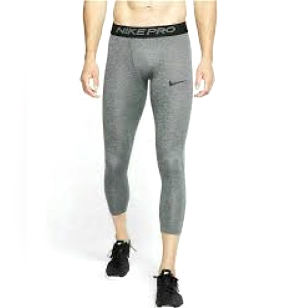 NIKE PRO DRI-FIT COOL 3/4 COMPRESSION TRAINING TIGHTS Gray black Men’s Large GUC